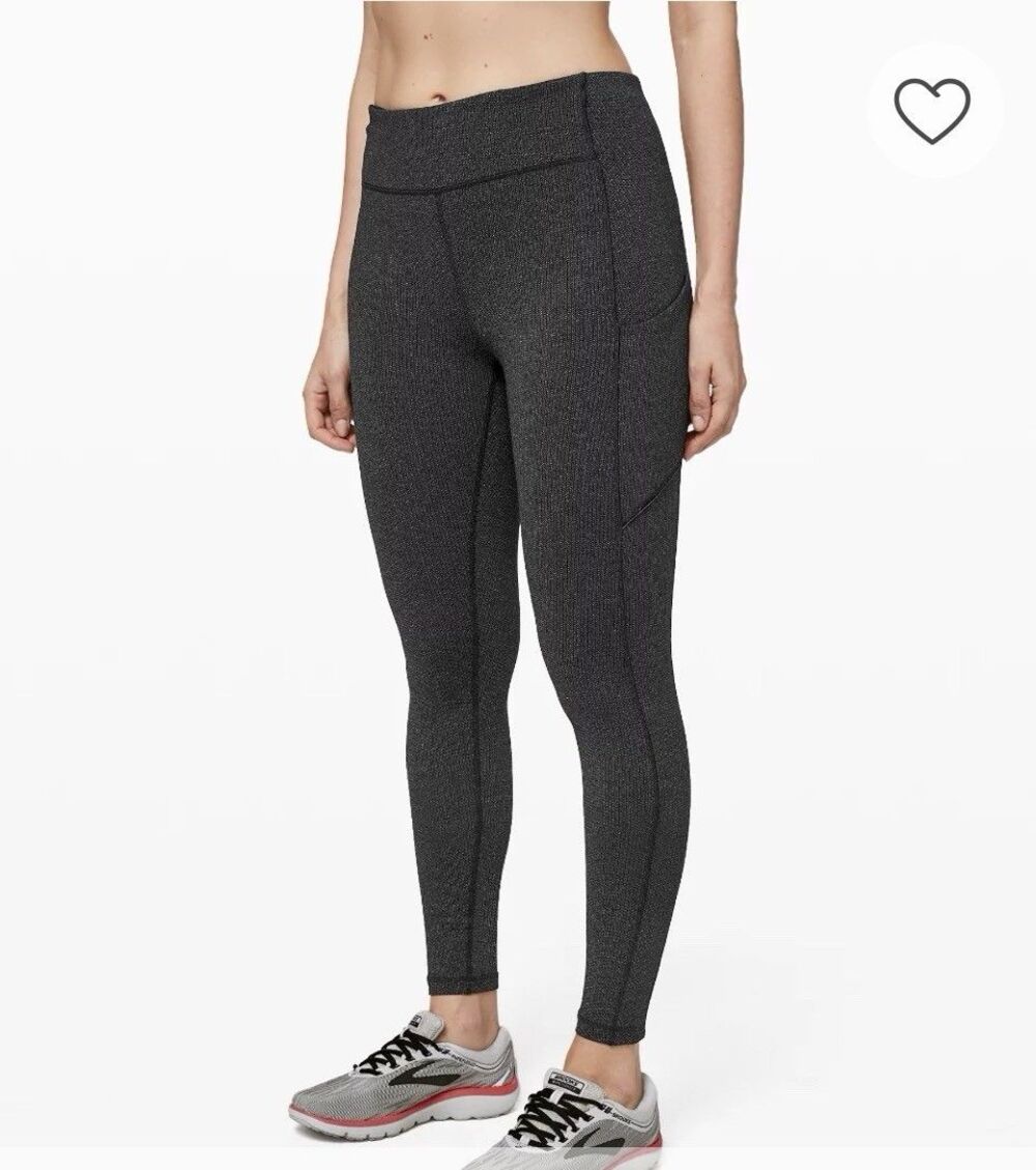 Lululemon Speed Up Tight 28" Full On Luxtreme Leggings Women's 6 Black Heather